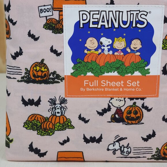 Peanuts Halloween Full Sheet Set By Berkshire Blanket - Picture 2 of 6